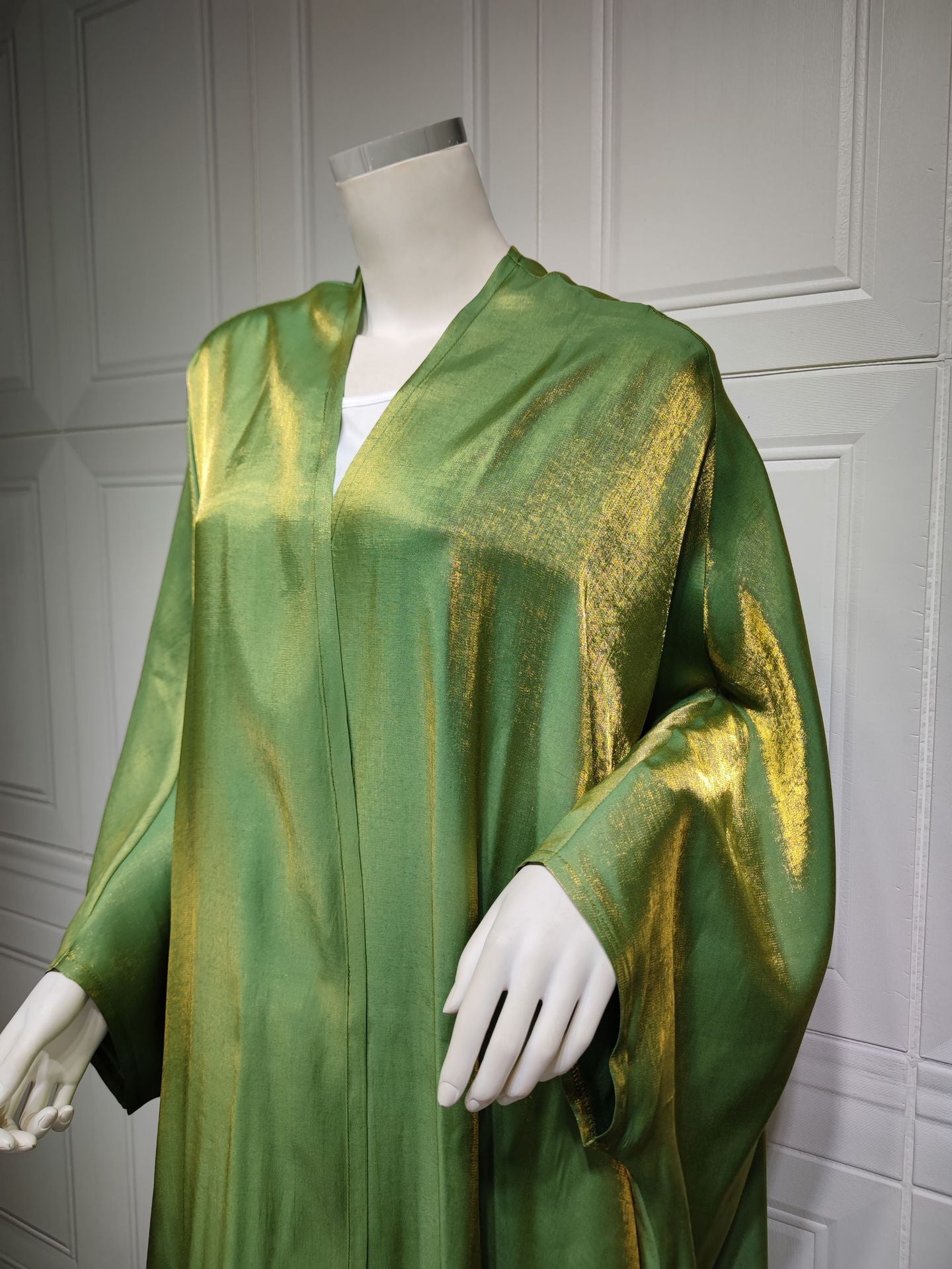 Two Tone Green & Gold Duster Coat