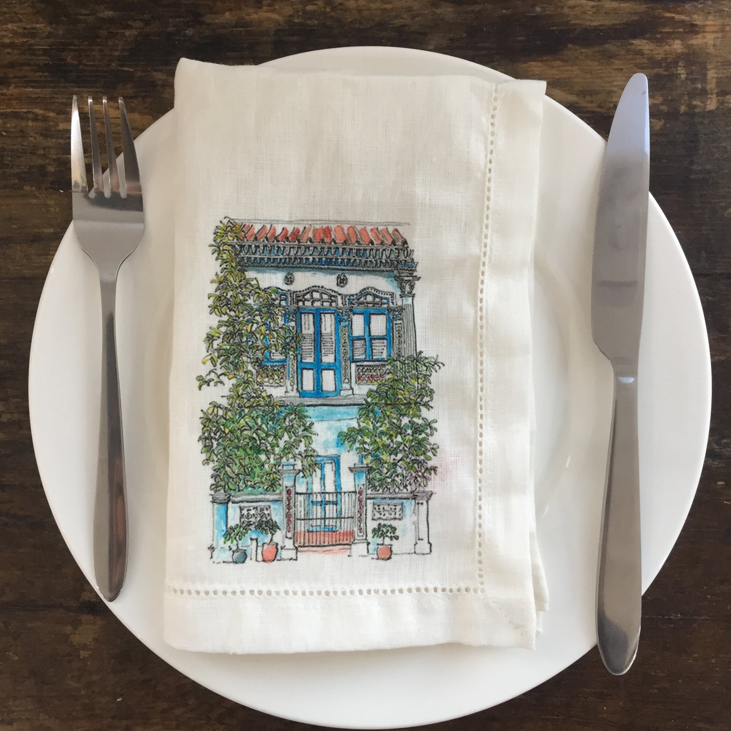 Provence Watercolour Linen Dinner Napkin (set of 4)