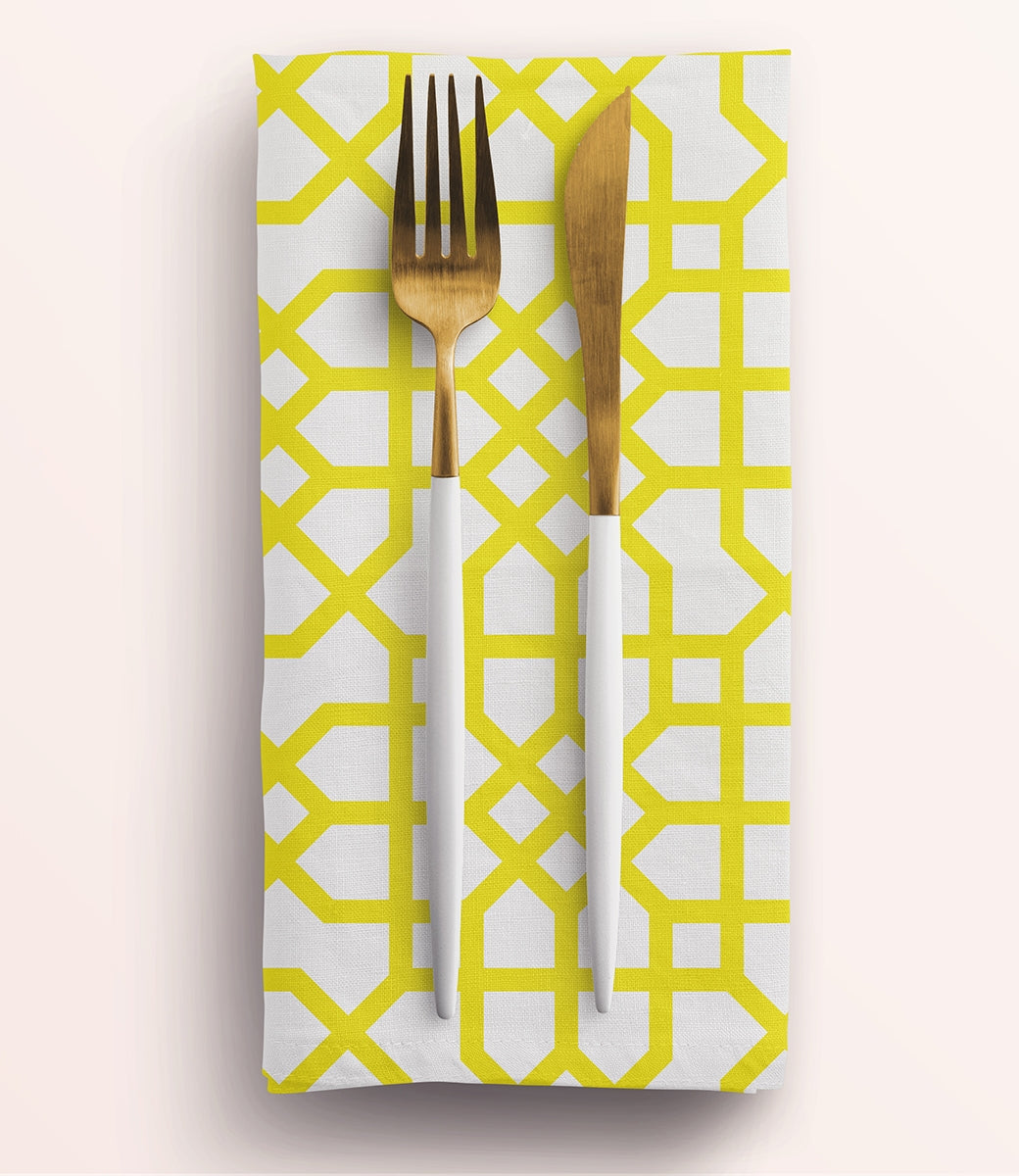 Acid Yellow Trellis Napkin (1 piece)