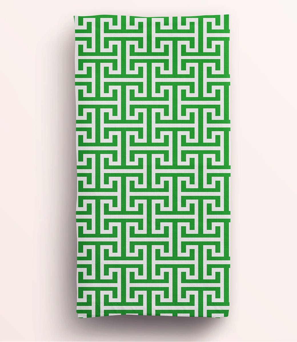Shamrock Green Greek Key Napkin (1 piece)