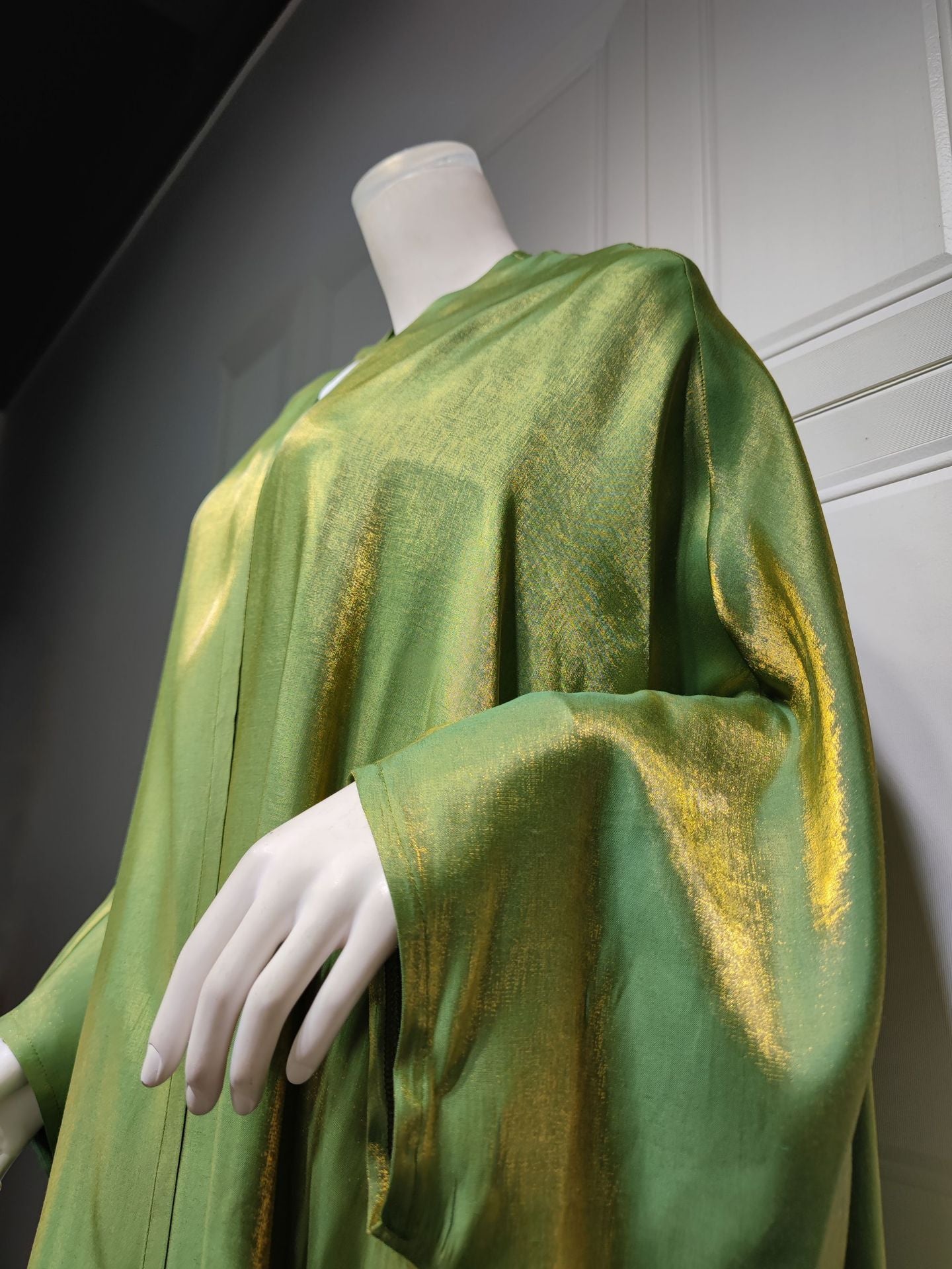 Two Tone Green & Gold Duster Coat
