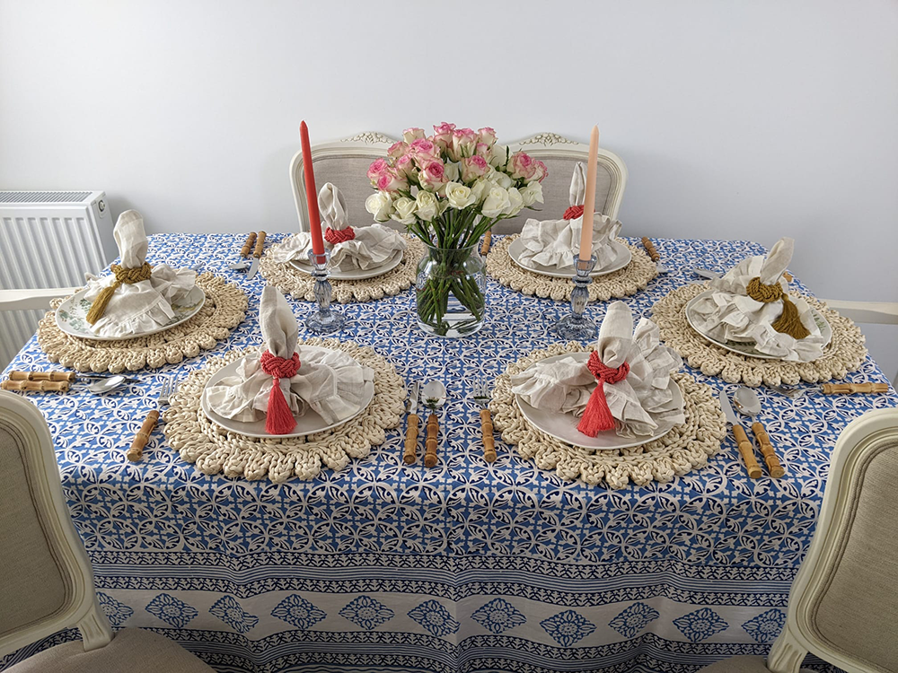Caspian Blue Dial Tablecloth