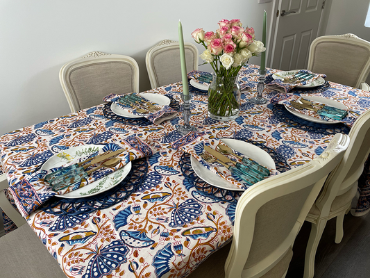 Marmara Blue Ochre Tablecloth