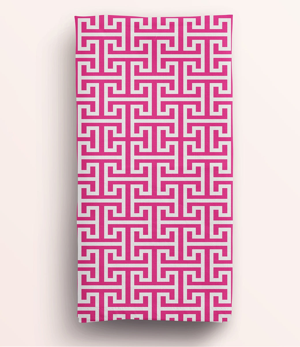 Fuchsia Pink Greek Key Napkin (1 piece)