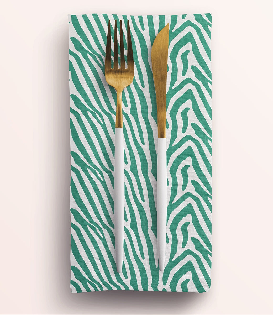 Spearmint Zebra Print Napkin (1 piece)