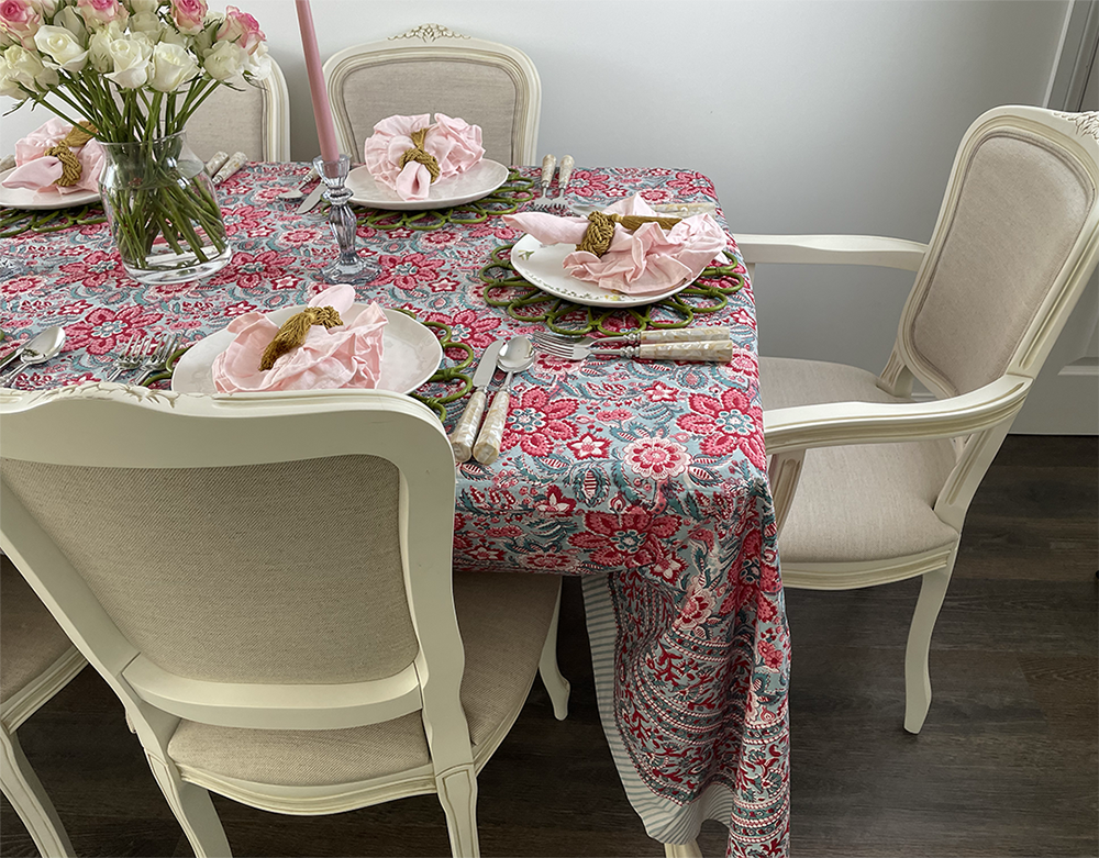 Ottoman Pink Floral Tablecloth