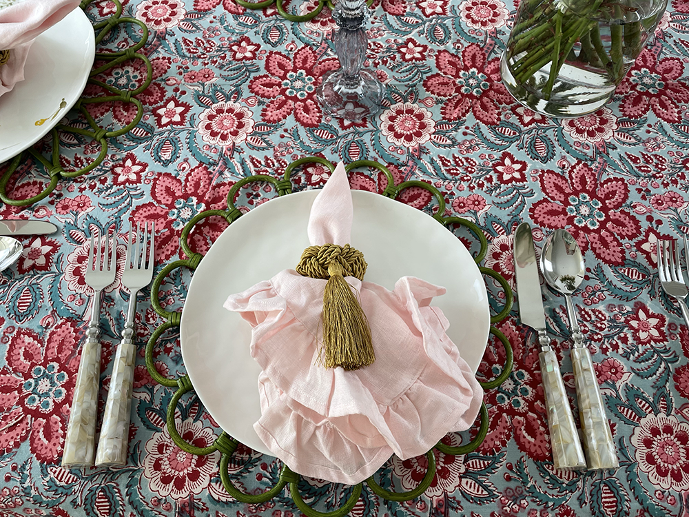 Ottoman Pink Floral Tablecloth